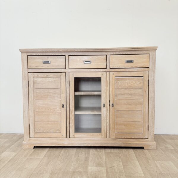 Komoda drewniana pobielana dębowa rustykalna lite drewno używana vintage