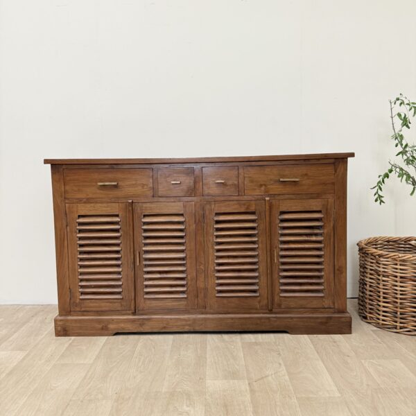 Komoda kolonialna drewniana lamele lite drewno masywna styl indyjski