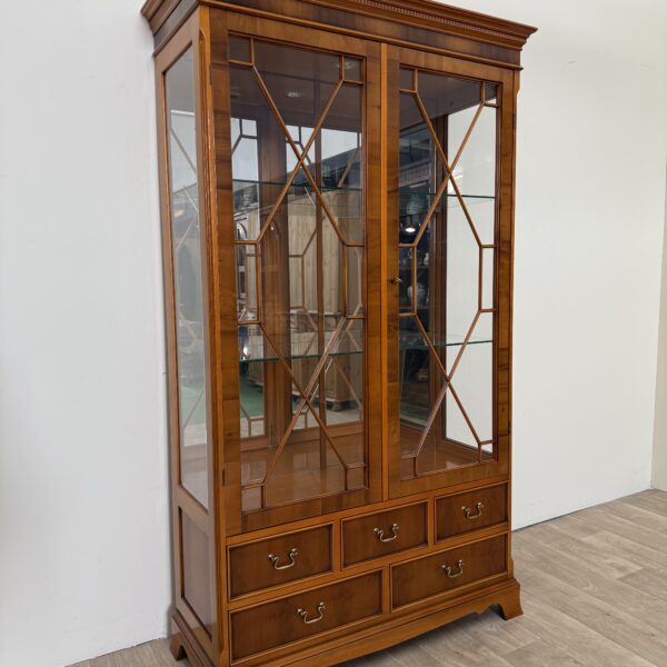 Witryna angielska przeszklona | z lustrem | klasyczna elegancka | drewniana | do ekspozycji | używana